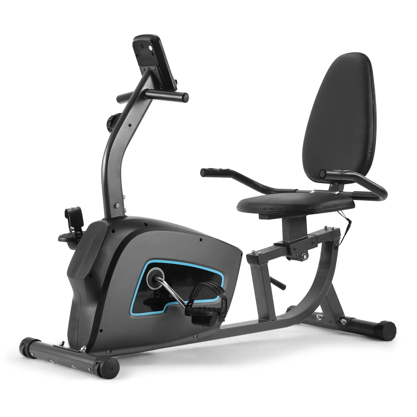 Recumbent Exercise Bike for Home Stationary Bike Sturdy Quiet 8 Levels Recumbent Bikes Large Comfortable Seat Heart Rate Handle