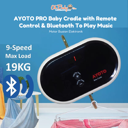 AYOTO Baby Spring Cot Tripod Cradle Set | Tripod Stand + Motor Elektronik + Sarung Buaian | Newborn - 16kg