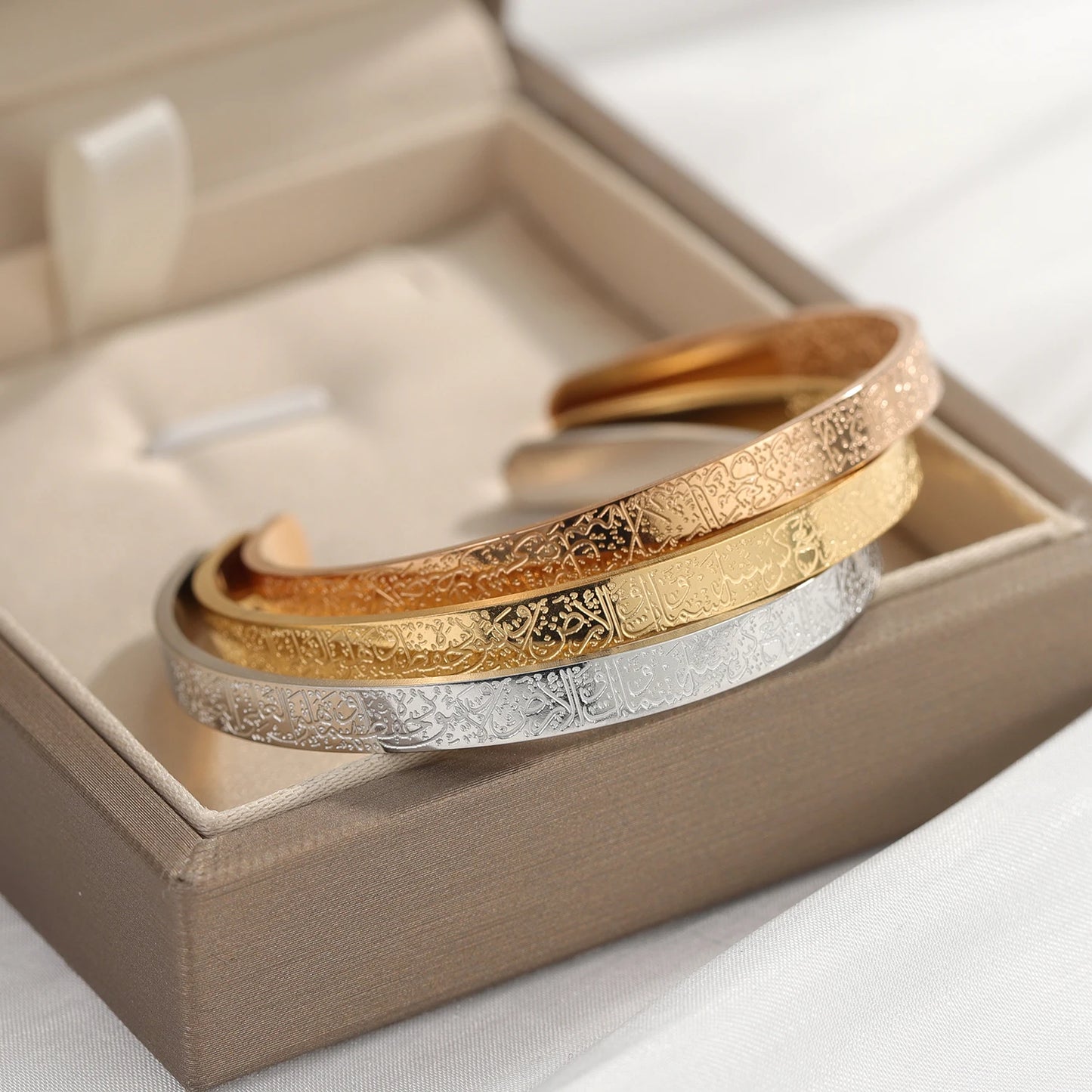 Ayatul Kursi Cuff Bangles For Child Baby Size Arabic Bracelet Messenger Islam Muslim Allah Bless Jewelry