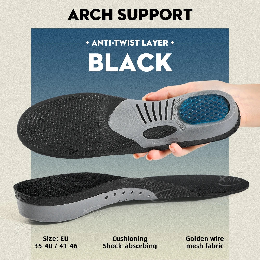 【Xxin】 Arch Support Insoles Gel Iilicone Insoles Orthotic Shoe Insoles Sports Insoles Shock Absorption Shoe Pad Size35-46