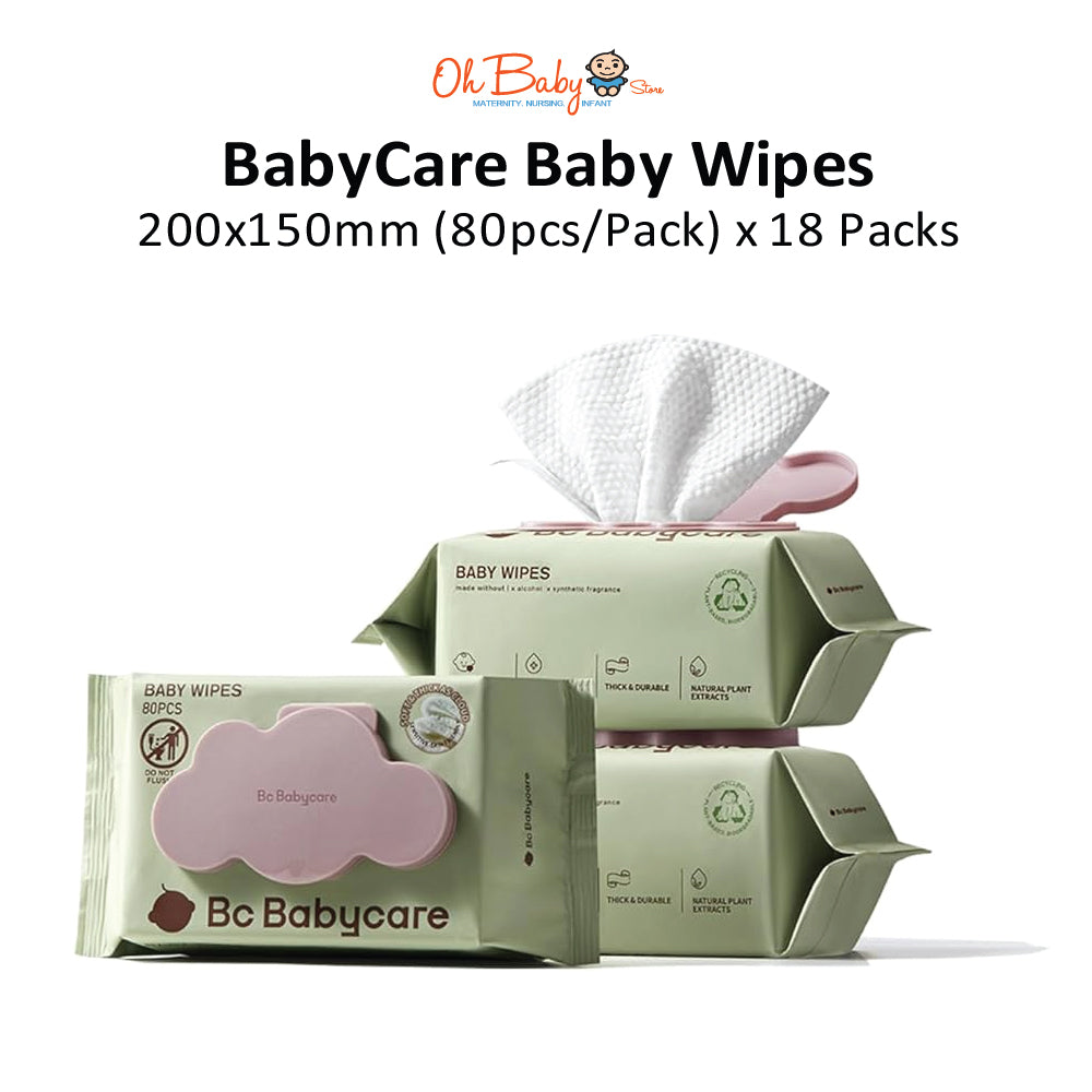 BabyCare Baby Wipes - 200x150mm (80pcs/Pack) x 18 Packs