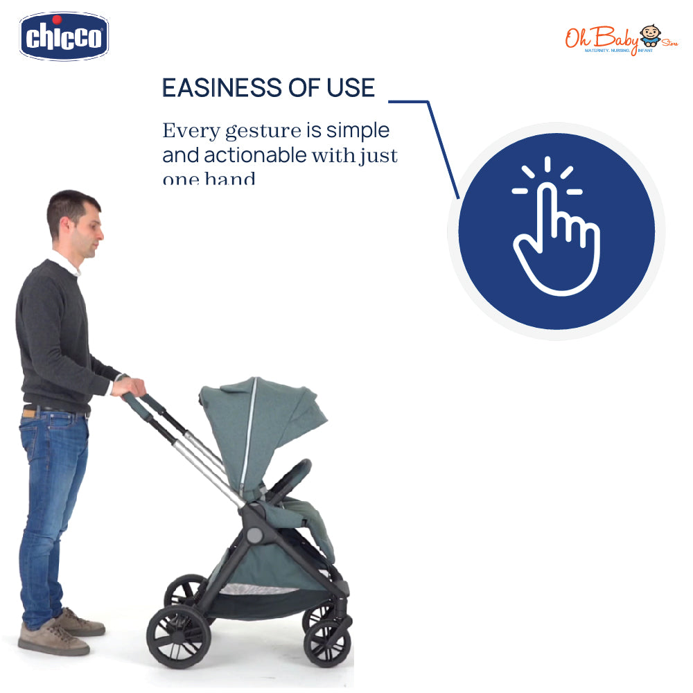 Chicco Bellagio Stroller | Dua Arah | Auto One-Touch Fold | 0–22kg | Waranti 1 Tahun