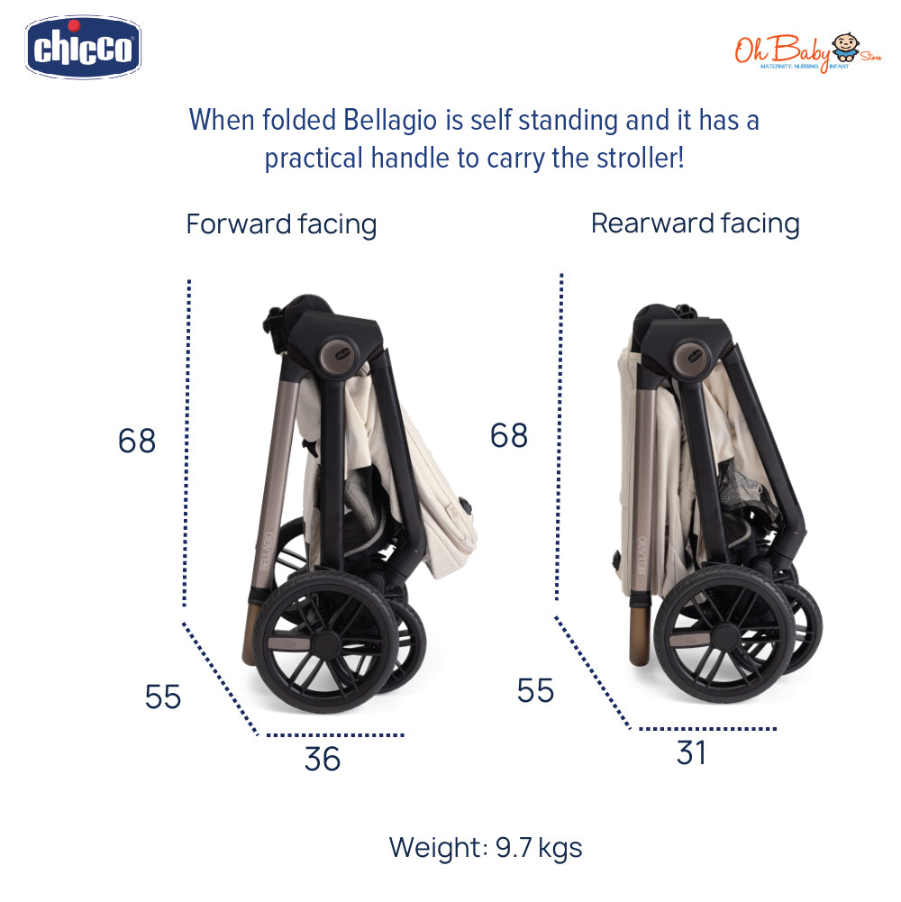 Chicco Bellagio Stroller | Dua Arah | Auto One-Touch Fold | 0–22kg | Waranti 1 Tahun