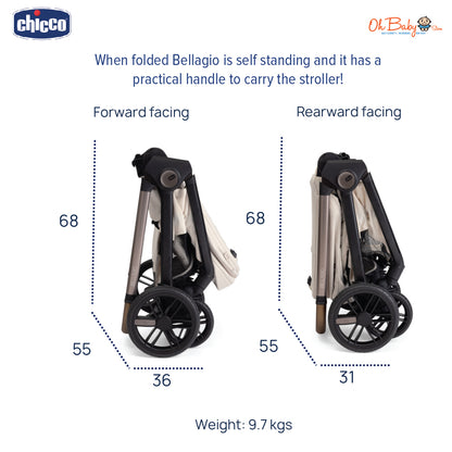 Chicco Bellagio Stroller | Dua Arah | Auto One-Touch Fold | 0–22kg | Waranti 1 Tahun