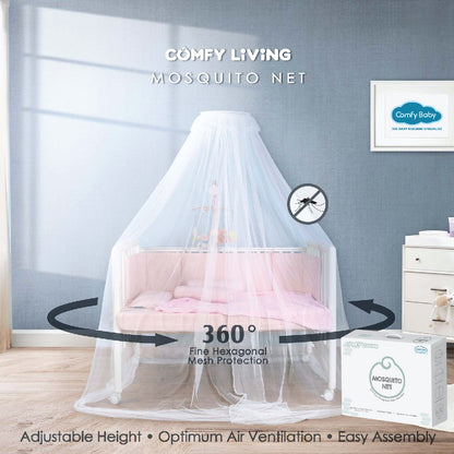 Comfy Baby Joys Baby Cot + Air Feel Mattress + Mosquito Net | Set Tidur Lengkap | Newborn hingga Toddler