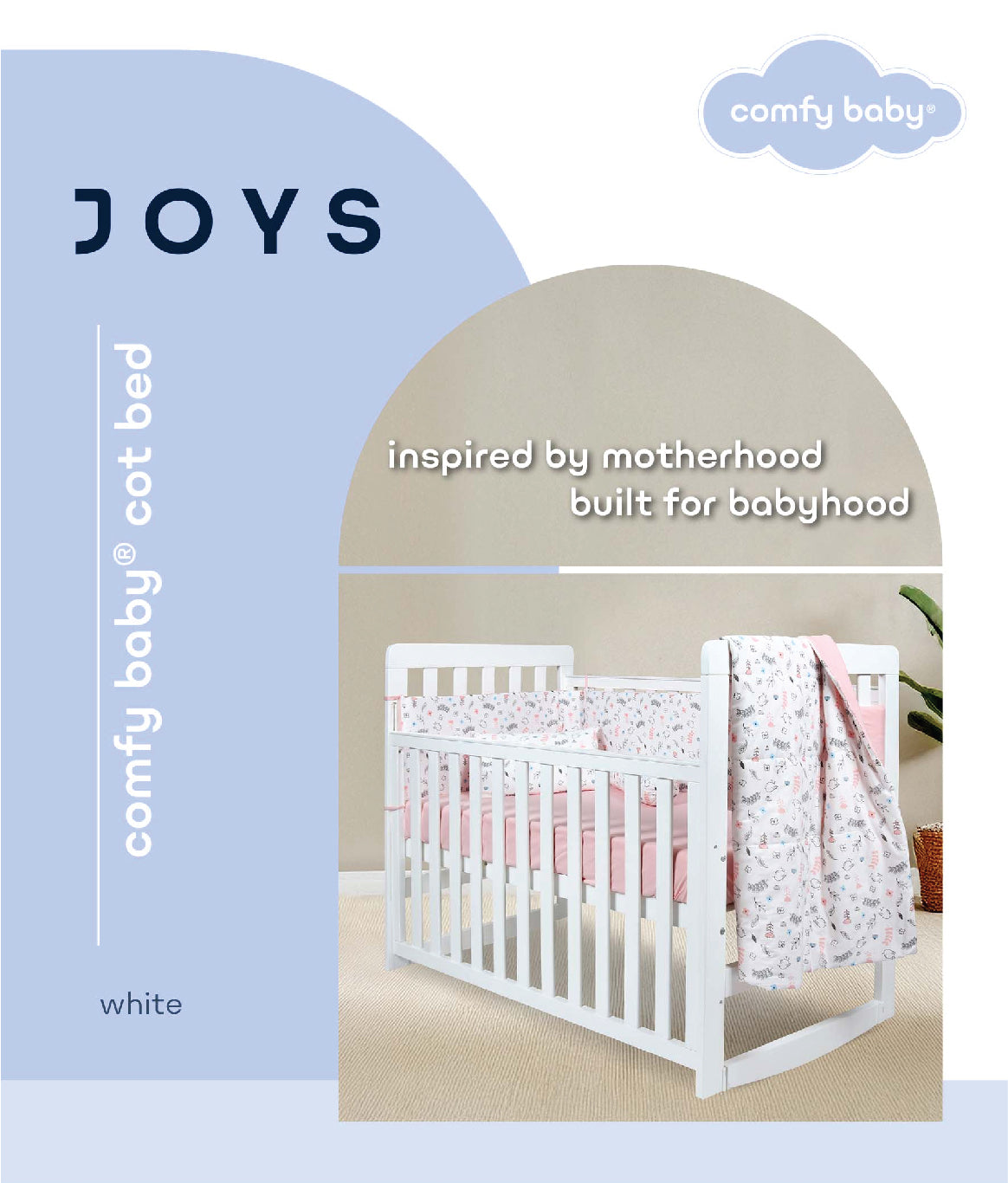 Comfy Baby Joys Baby Cot + Air Feel Mattress + Mosquito Net | Set Tidur Lengkap | Newborn hingga Toddler