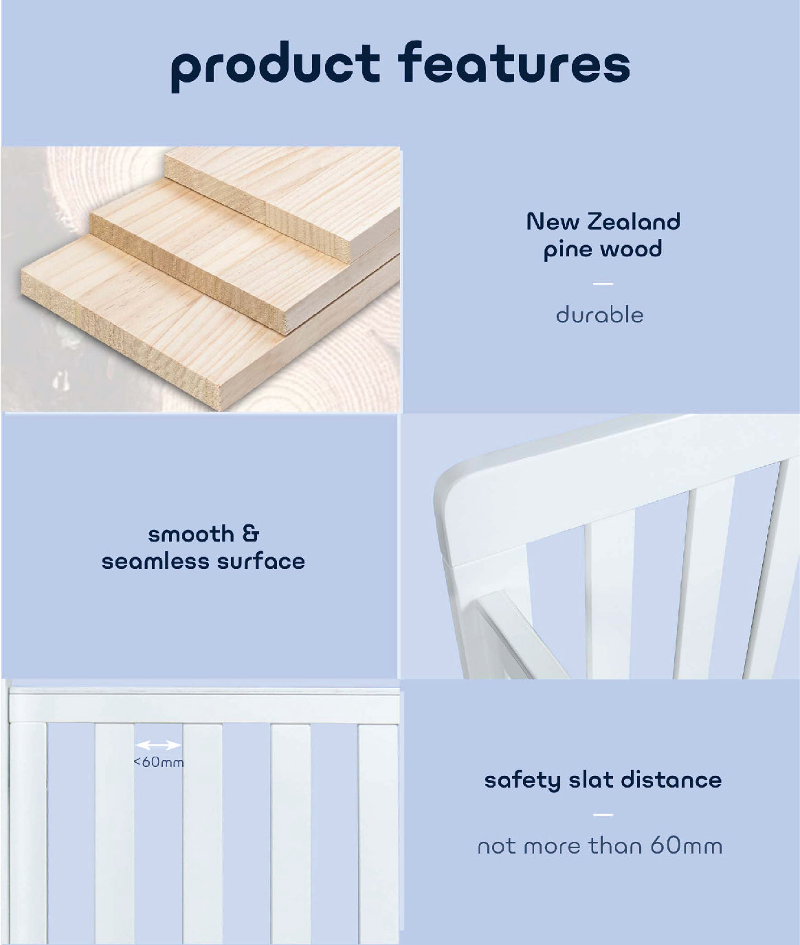 Comfy Baby Joys Baby Cot + Air Feel Mattress + Mosquito Net | Set Tidur Lengkap | Newborn hingga Toddler