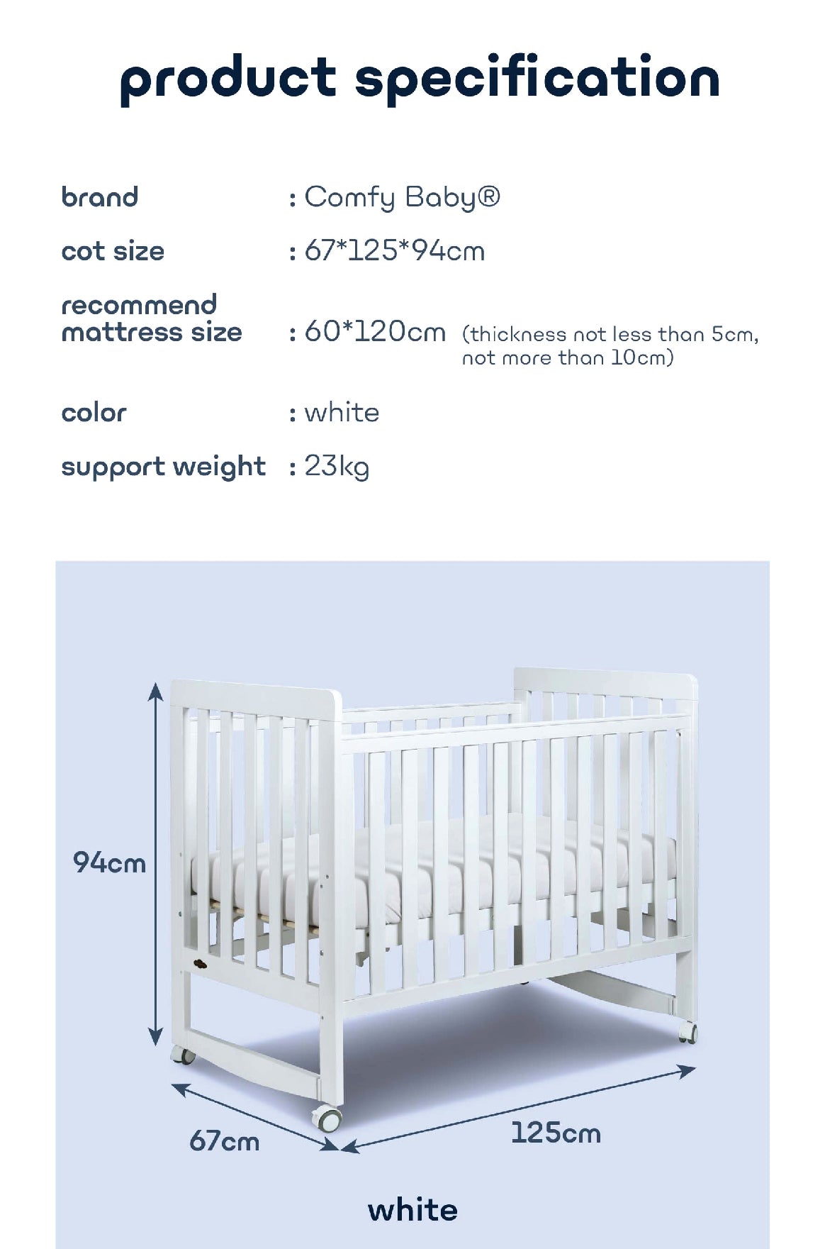Comfy Baby Joys Baby Cot + Air Feel Mattress + Mosquito Net | Set Tidur Lengkap | Newborn hingga Toddler