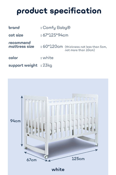 Comfy Baby Joys Baby Cot + Air Feel Mattress + Mosquito Net | Set Tidur Lengkap | Newborn hingga Toddler
