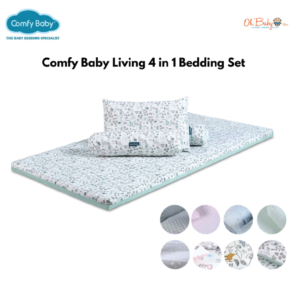 Comfy Living 4-in-1 Travel Bedding Set | Cooling Memory Foam | Set Tidur Mudah Alih Bayi