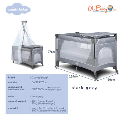 Comfy Baby OTTO Travel Cot + Topper | Katil Bayi Pelbagai Fungsi | Untuk Rumah & Travel
