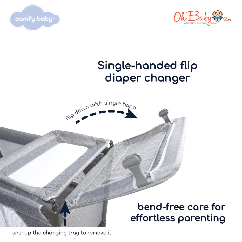 Comfy Baby OTTO Travel Cot + Topper | Katil Bayi Pelbagai Fungsi | Untuk Rumah & Travel