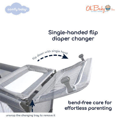 Comfy Baby OTTO Travel Cot + Topper | Katil Bayi Pelbagai Fungsi | Untuk Rumah & Travel
