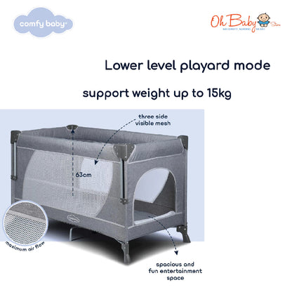 Comfy Baby OTTO Travel Cot + Topper | Katil Bayi Pelbagai Fungsi | Untuk Rumah & Travel