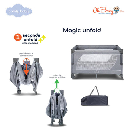 Comfy Baby OTTO Travel Cot + Topper | Katil Bayi Pelbagai Fungsi | Untuk Rumah & Travel