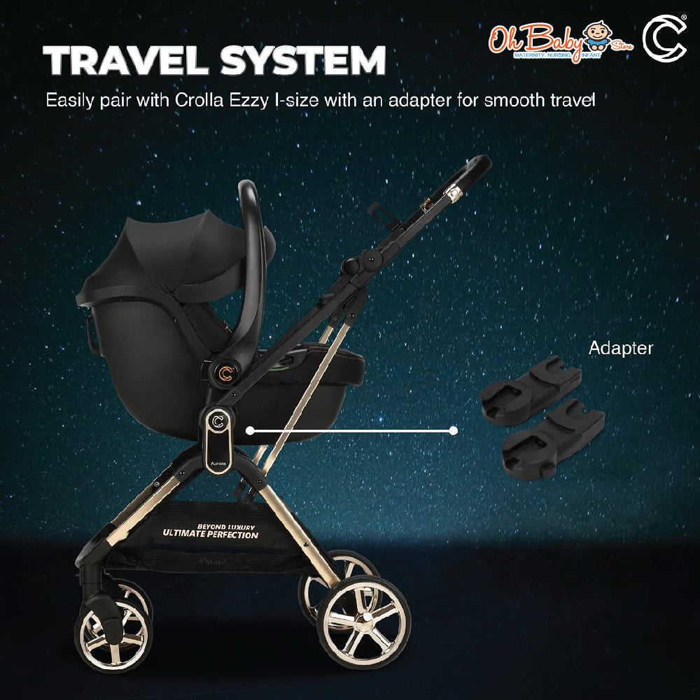 Crolla Aurora Gold 2-Way Stroller | Auto Fold • 2-Hala | Newborn hingga 22kg | Waranti 1 Tahun
