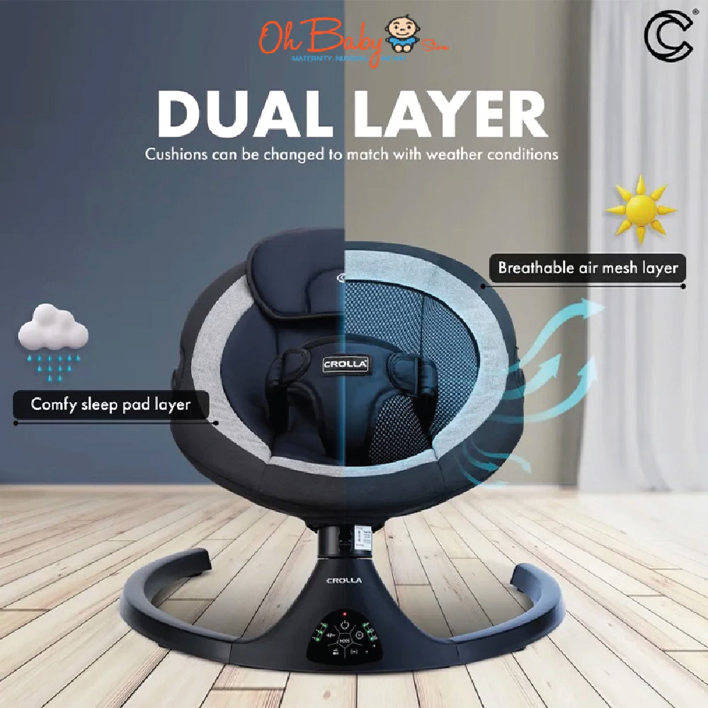 Crolla Comfeo Baby Swing | Soothe • Swing • Sleep | Newborn hingga 12kg | Waranti 1 Tahun