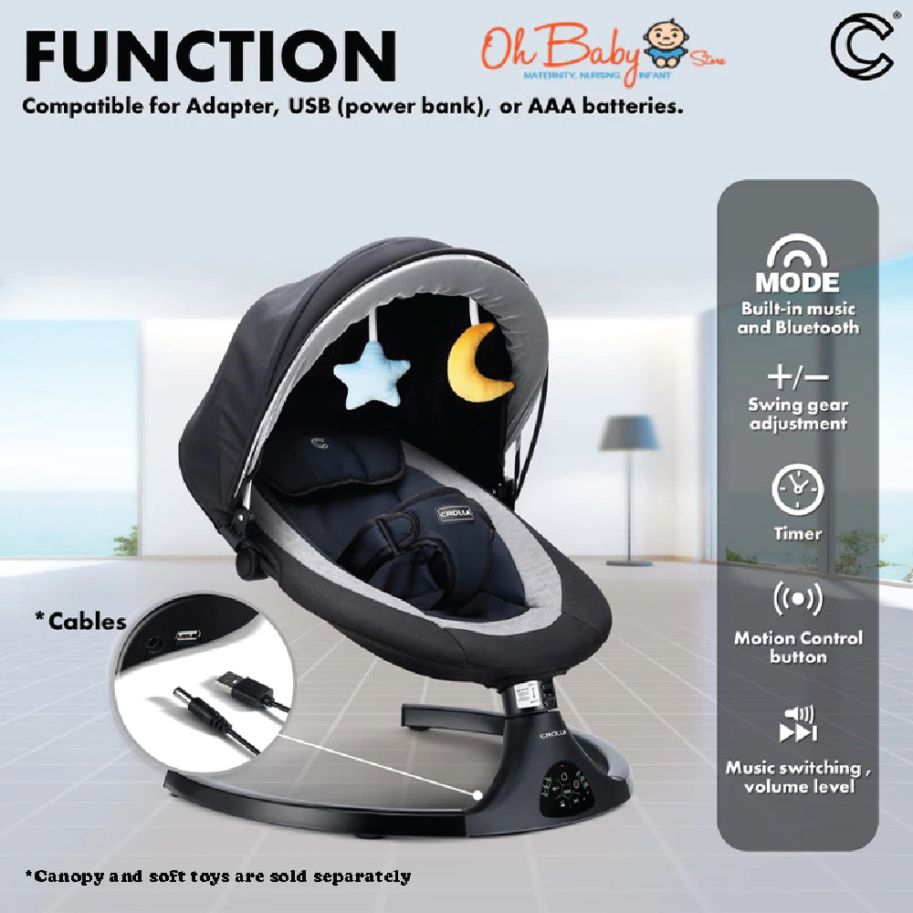 Crolla Comfeo Baby Swing | Soothe • Swing • Sleep | Newborn hingga 12kg | Waranti 1 Tahun