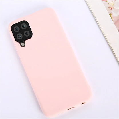 Candy Solid Color Silicone Case untuk Samsung Galaxy M32 4G F62 M62 Coque Soft TPU Matte Cover Back