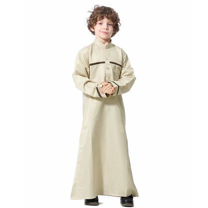Dubai Arab Saudi Muslim Anak-anak Pakaian Abaya Kaftan Jubah Islam Ramadan Jubba Thobe Arab Anak Kaftan Gaun Panjang Timur Tengah 