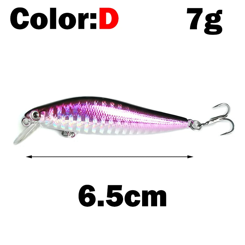 OUTKIT 1pcs Umpan Pancing Ikan Kecil 7g10g Umpan Tiruan Tenggelam Mata 3D Penggoyang Plastik Menangani Sistem Magnet Casting Jauh Pesca 