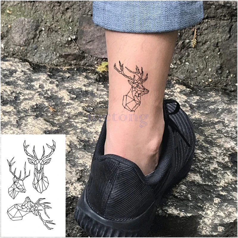 Pelekat Tato Sementara Kalis Air Tato Huruf Segitiga Rama-Rama Tatuajes Tangan Tatouage Body Flash FakeTattoo Sticker Taty 