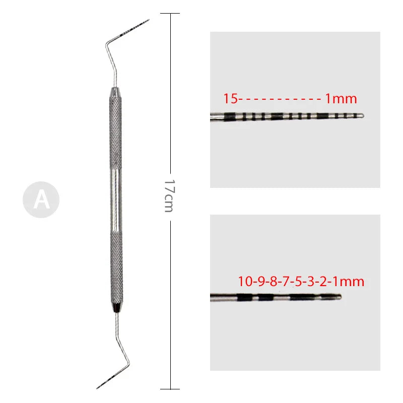 1 Keping Prob Periodontal Pergigian dengan Scaler 1pc Keluli Tahan Karat Oral Gigi Explorer Alat Instrumen Endodontik 