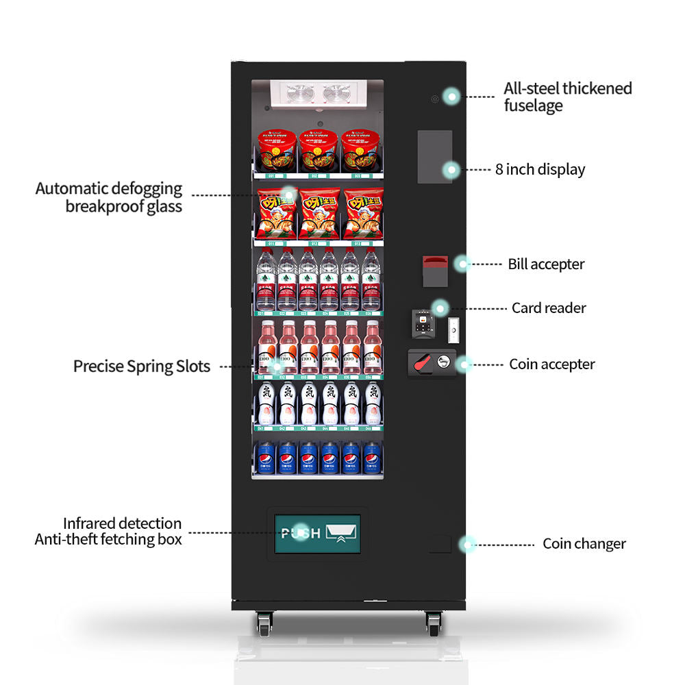 24 Hours Self Service Refrigerated Tiny Vending Machine Snacks Drinks Tissue Tool Combo Vending Machine