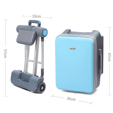 Portable folding trolley suitcase travel suitcase bag child can ride on detachable folded luggage 4 wheel baggage pull cart 20