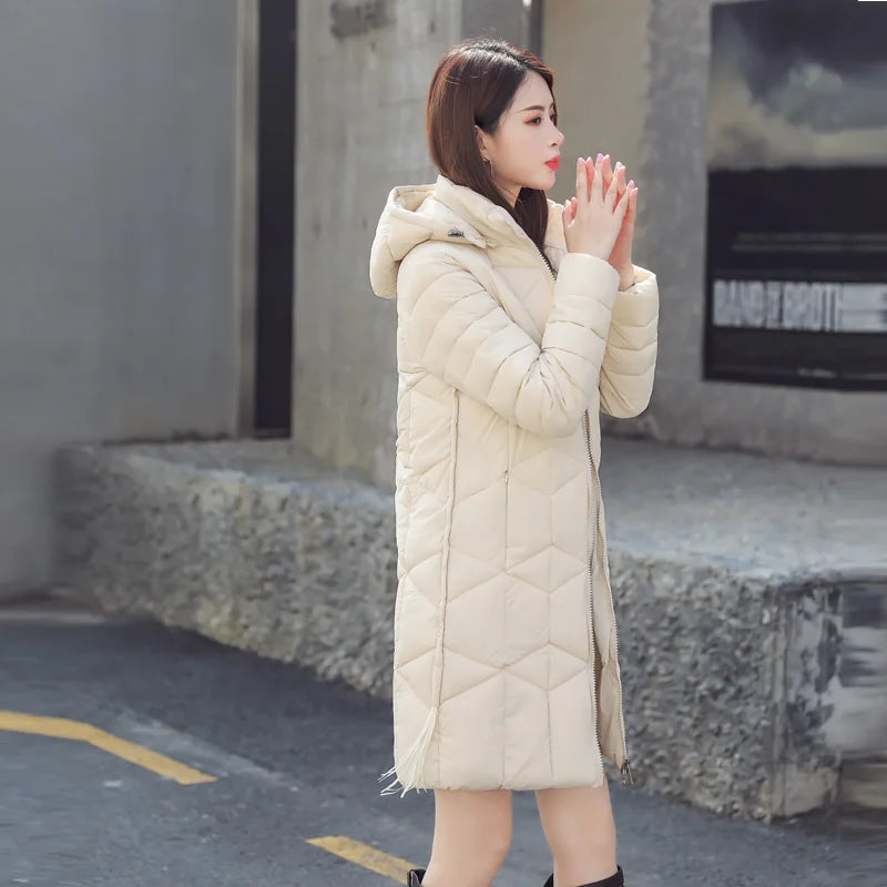 New Women Winter Hooded Warm Coat Plus Size Down Cotton Padded Jacket Female Long Parka Thick Warm Female Jacket Outerwear Coats