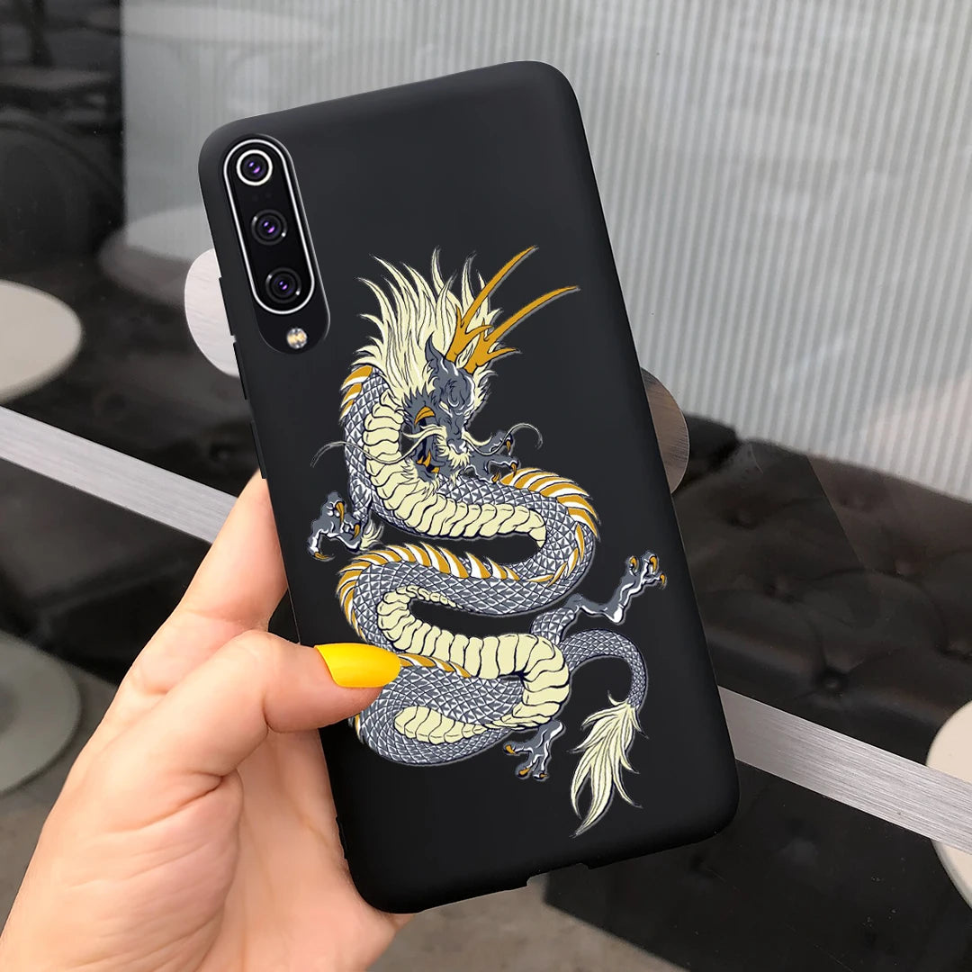 Untuk Xiaomi Mi 9 Lite Kes Naga Painted Bumper Silicone Soft Cover Phone For Funda Xiomi Xiaomi Mi 9 Mi9 Lite 9 SE Cases 