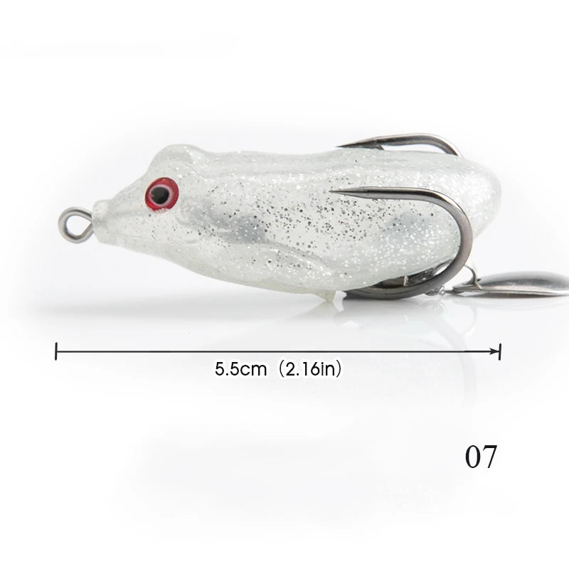 AS 2pc Soft Ray Frog Fishing Lure With Metal Sequins Top Water Artificial Bait 11g 6cm Double Hooks Frog Lure Fishing Tackle