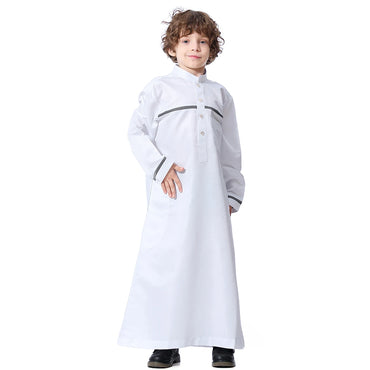 Dubai Saudi Muslim Kids Boys Clothes Abaya Caftan Robe Islamic Ramadan Jubba Thobe Arabic Child Kaftan Long Dress Middle Eastern