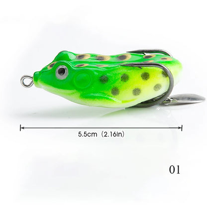 AS 2pc Soft Ray Frog Fishing Lure With Metal Sequins Top Water Artificial Bait 11g 6cm Double Hooks Frog Lure Fishing Tackle