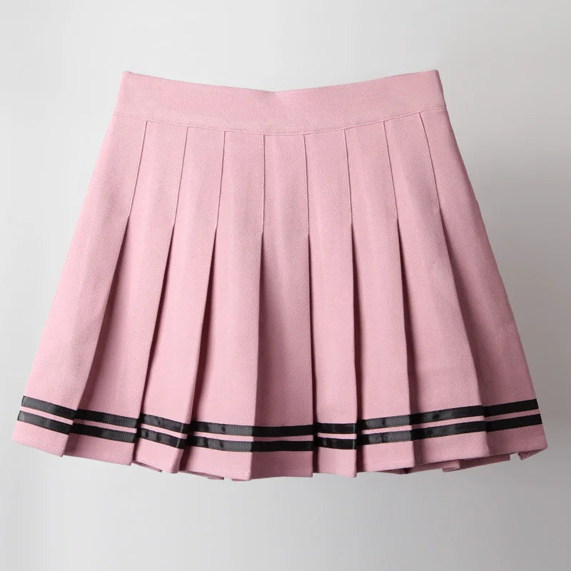 Vintage Korean Style Patchwork Skirt Harajuku JK Black Pleated Skirts Gothic Streetwear High Waist Mini Skirt Women Punk Skirt