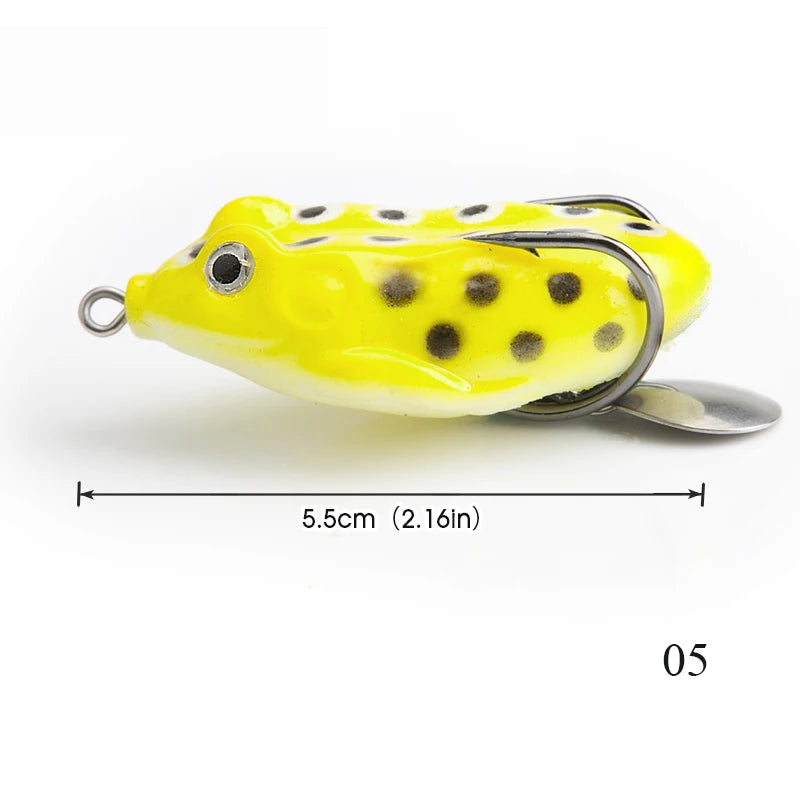 AS 2pc Soft Ray Frog Fishing Lure With Metal Sequins Top Water Artificial Bait 11g 6cm Double Hooks Frog Lure Fishing Tackle