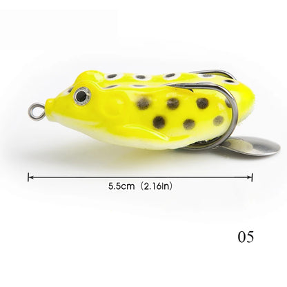 AS 2pc Soft Ray Frog Fishing Lure With Metal Sequins Top Water Artificial Bait 11g 6cm Double Hooks Frog Lure Fishing Tackle