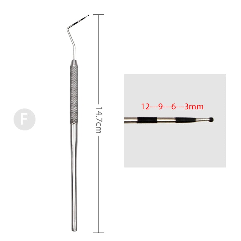 1 Keping Prob Periodontal Pergigian dengan Scaler 1pc Keluli Tahan Karat Oral Gigi Explorer Alat Instrumen Endodontik 