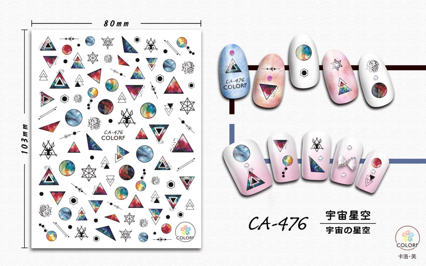 Terbaru CA-473 gaya retro 3d nail art sticker nail decal stamping eksport jepun reka bentuk rhinestones hiasan