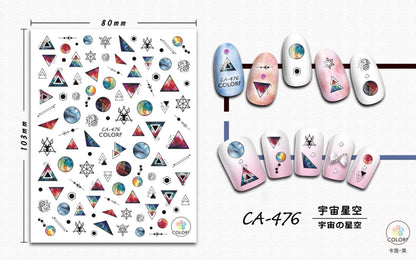 Newest CA-473 Retro style 3d nail art sticker nail decal stamping export japan designs rhinestones  decorations