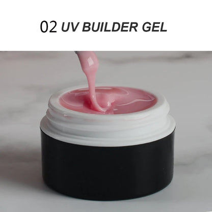 Jualan Panas 15ML Tiada Aliran Tidak Sakit Tanpa Panas Tanpa Bau Led UV Keras Model Builder Pengilat Gel Vernis Untuk Sambungan Kuku Salun Kecantikan 