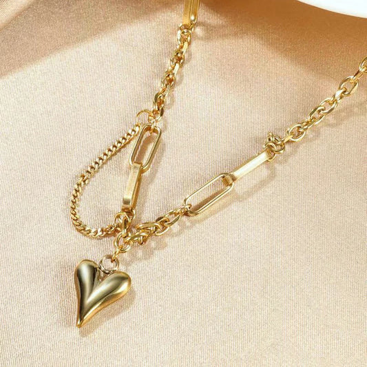 Loket Jantung Peach Manis Eropah dan Amerika Kalung Choker Keluli Tahan Karat untuk Wanita 2023 Rantai Klavikula Seksi Gadis Korea 