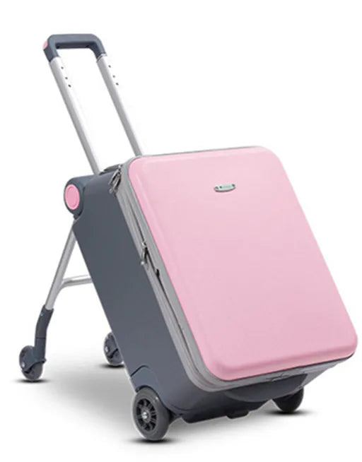 Portable folding trolley suitcase travel suitcase bag child can ride on detachable folded luggage 4 wheel baggage pull cart 20