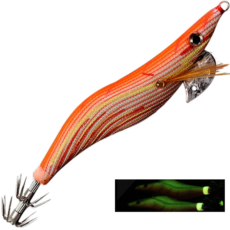 Eging 1.5# 2# 2.5# 3# Offshore Angling Squid hook Simulation Bionics Shrimp Fishing Lure Bait squid gaff 14g 20.8g 4.5g 7g 11g