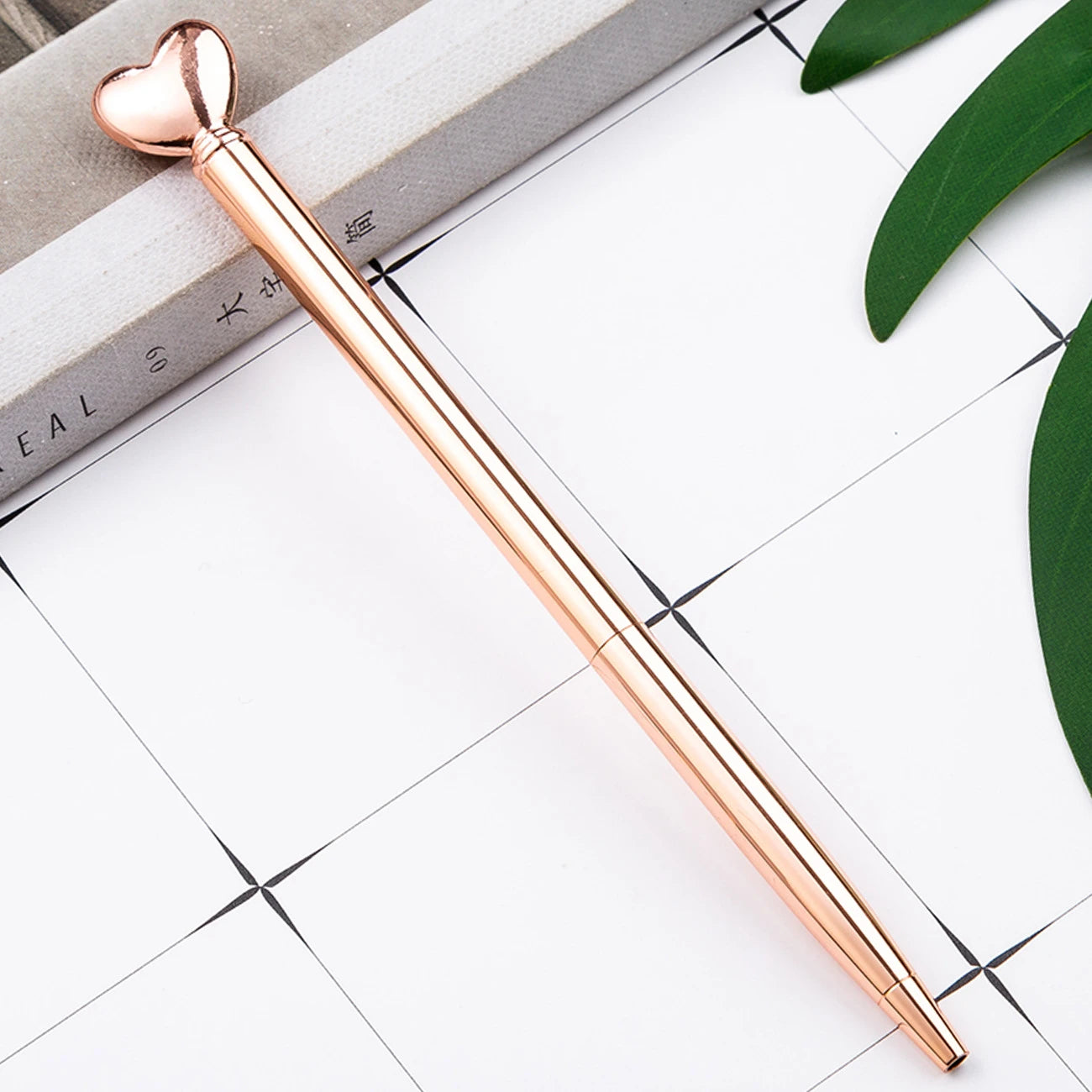 Ellen Brook 1PCS Creative Multicolor Ballpoint Pen Perniagaan Jantung Logam Pen Pejabat Alat Tulis Sekolah Bekalan Pejabat 