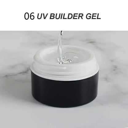 Jualan Panas 15ML Tiada Aliran Tidak Sakit Tanpa Panas Tanpa Bau Led UV Keras Model Builder Pengilat Gel Vernis Untuk Sambungan Kuku Salun Kecantikan 