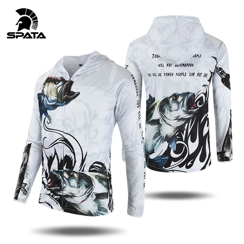 2024 SPATA Fishing Clothes Anti UV Sun Protection Summer Fishing Hoodies Long Sleeve Jerseys Breathable Quick Dry Fishing Shirts