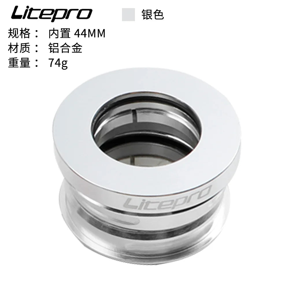 Litepro 自行车耳机 44MM 适用于 Fnhon Ynhon BYA412 P18 P8 耳机内置铝合金折叠车密封轴承