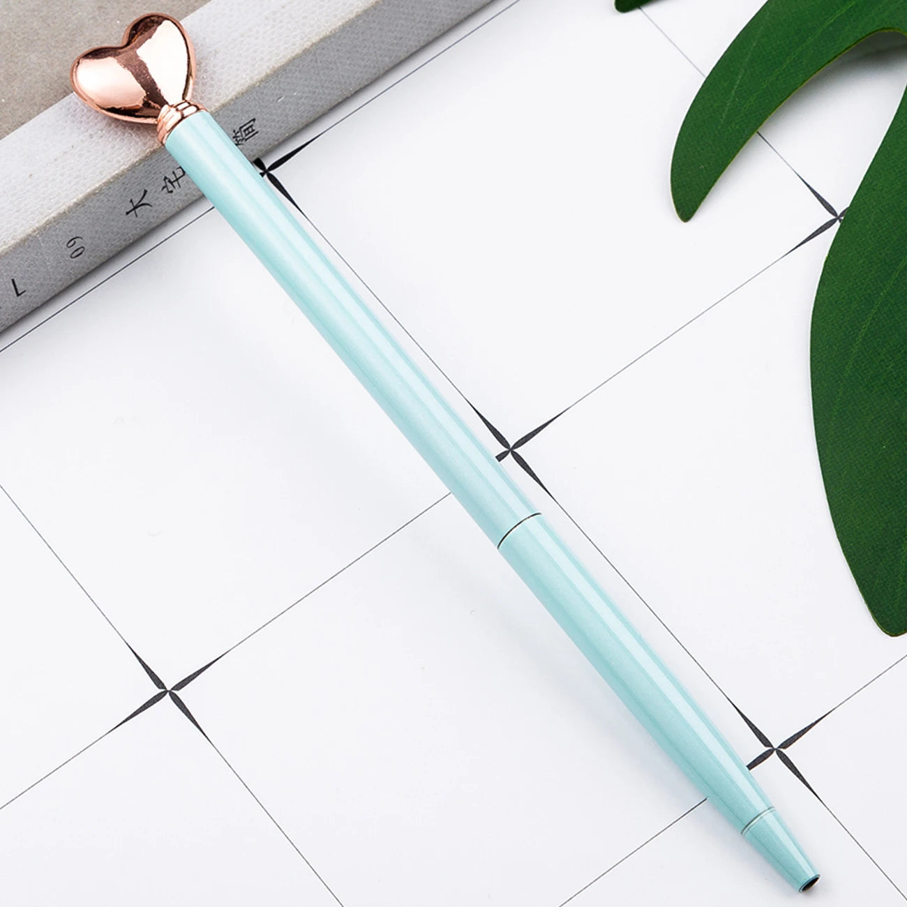 Ellen Brook 1PCS Creative Multicolor Ballpoint Pen Perniagaan Jantung Logam Pen Pejabat Alat Tulis Sekolah Bekalan Pejabat 