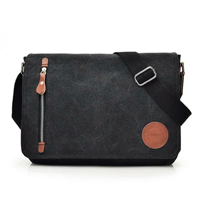 2023 Men Bags Male Canvas Shoulder Bags Unisex Crossbody Messenger Bags Large Retro Satchels for Travel Envelope Briefcase